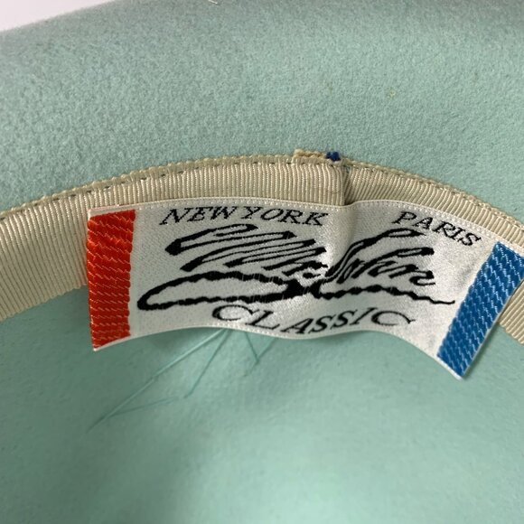 Bollman 'Excello' Pure Wool Womens Breton Hat Feather Band Foam Green Mr John - Picture 7 of 12